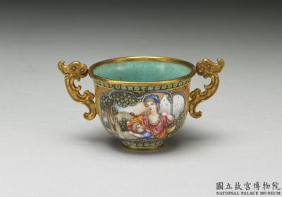 图片[2]-Gold cup with painted enamel decor, Qing dynasty, Qianlong reign (1736-1795)-China Archive